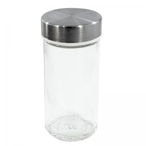 Porta Condimento Vidro Tampa Inox Cozinha 9,5Cm