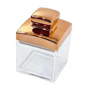 Porta Condimento Acrílico Hermético 400Ml Tampa Dourada