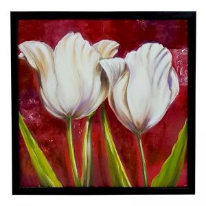 Quadro Decorativo Madeira Tulipa 30X30Cm - Artframe