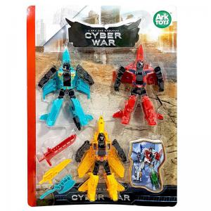 Kit Boneco Robo Cyber War e Armas com 6 Peças - Ark