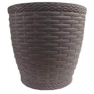 Vaso Plástico Rattan Café Pequeno 4,6L Decoração