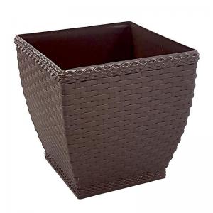 Vaso Plástico Quadrado Rattan - Injeplastec