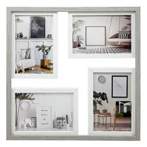 Quadro Decorativo Cinza 4 Fotos 10X15 Versátil