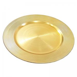Sousplat Redondo Borda Canelada Dourado - Cim