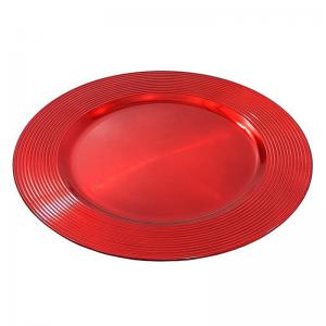 Sousplat Redondo Borda Canelada Vermelho - Cim