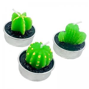Vela com Vazinho de Metal Modelo Cactos 3,5Cm Unidade - Cim