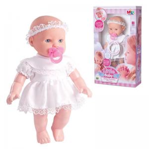 Boneca Bebe Coleção Little Baby Minha Primeira Oração  35Cm - Milk