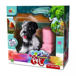 Brinquedo Vinil Coleção My Beautiful Pet com Acessório 10Cm - Milk