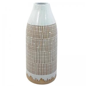 Vaso Cerâmica Alto Decorativo Terroso 38X15Cm