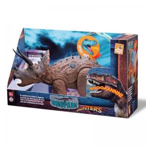 Animais Dinossauro Dinopark Hunter Triceratops com Som Grande - Bee Toys