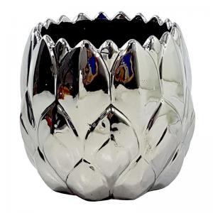 Cachepot Cerâmica Lotus Lark Espressione 17,5X15Cm Prateado