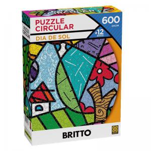 Quebra Cabeça Puzzle Redondo Linha Britto Dia de Sol com 600 Peças - Grow
