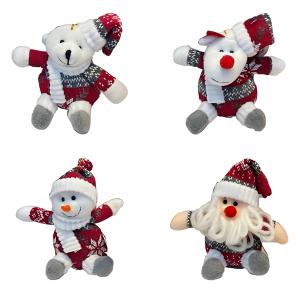 Enfeite Natal Bonecos Pelucia para Pendurar 14Cm - Rio Master