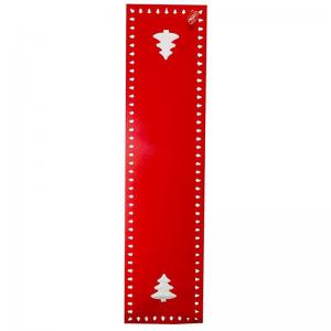 Caminho de Mesa Feltro Decorado Vermelho 120X30Cm Unidade - Rio Master