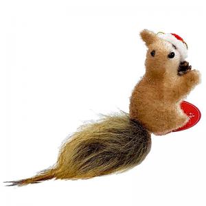 Enfeite Natal Esquilo com Gorro e Pinha 11X4Cm  - Rio Master