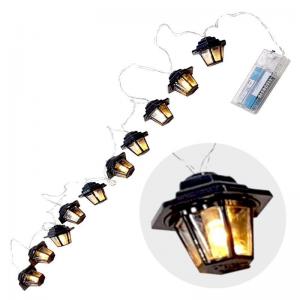 Pisca Natal Led Branco Quente 10 Lampadas a Pilha Fio Transparente 380Cm - Fartex
