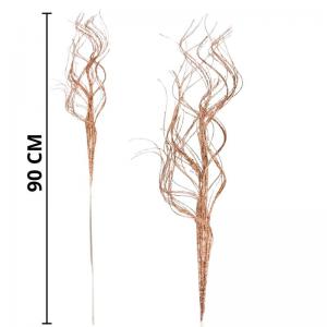 Galho Decorativo Natalino Rose Gold Glitter 90Cm
