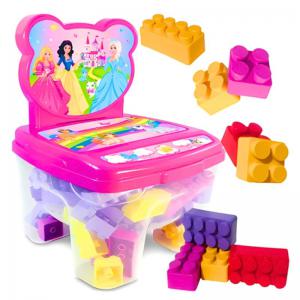 Cadeira Infantil Bloquinhos Montar Menina Plástica