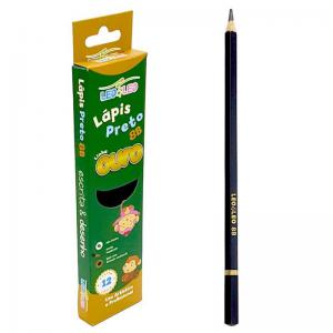 Lápis Preto 8B Sextavado Linha Ouro Leo & Leo 12 Unidades