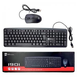 Teclado e Mouse Usb Preto 1901 Leonora - Kit Escritório