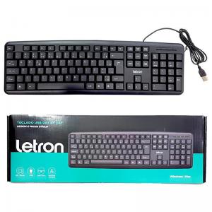 Teclado Usb Letron Preto Versátil Leonora