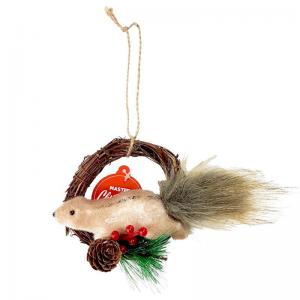 Enfeite Natal Esquilo com Cachecol e Pinha 13,5X3,8X10,5Cb  - Rio Master