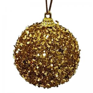 Bola Natal 60Mm Decorada Dourado - Multiart