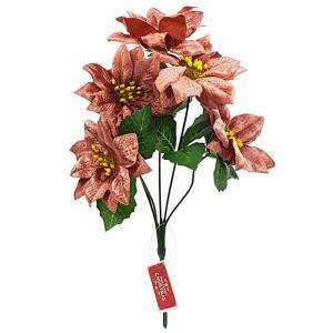 Enfeite Natal Haste Bico de Papagaio Vermelho 30Cm - Multiart