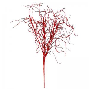 Galho Natalino Vermelho Glitter 50Cm Decoração