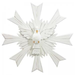 Enfeite Decorativo Espirito Santo Madeira Branco 22X22 Cm