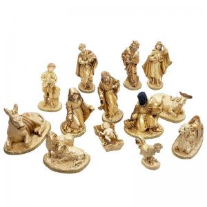 Presepio Gesso Dourado Completo 13 Pecas 25M
