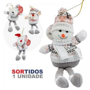 Enfeite Natal Bonecos Pelucia para Pendurar Pernas Longas 26Cm - Rio Master