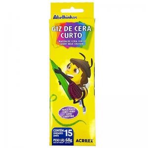 Giz de Cera Curto 15 Cores - Acrilex