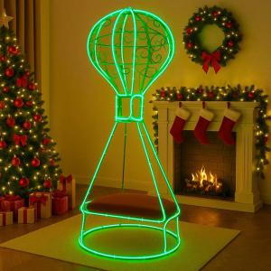 Enfeite Natal Balao C/Armacao de Ferro e Assento C/Leds