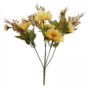 Buque Gerbera com Complementos Salmão Envelhecido com 5 Galhos 35Cm - Decoromax