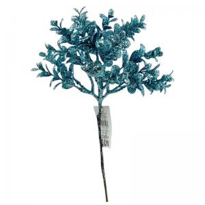 Enfeite Natal Galho C/ Glitter 34Cm Azul