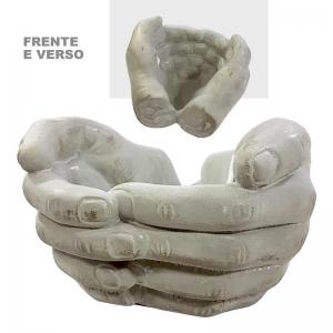 Enfeite Vaso Cimento Mão 16X17 - Facilite