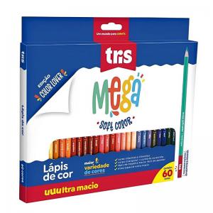 Lápis de Cor Triangular Mega Soft Color 60 Cores