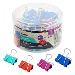 Prendedor Papel Metal Colorido 25Mm com 48 - Tris