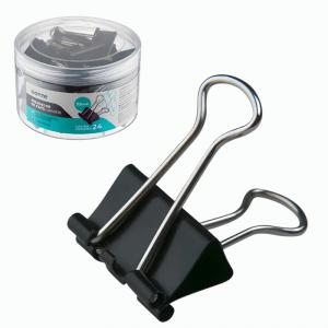 Prendedor de Papel Metal Preto 32Mm Tris 24 Unidades