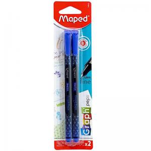 Caneta Fineliner Graph Peps 0,4Mm Premum Azul com 2 Unidades - Maped