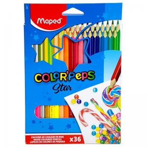 Lápis de Cor Maped Triangular 36 Cores - Kit Escolar