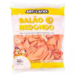 Balao Liso Redondo N9 Linha Profissional Salmão com 50 Unidades - Art-Latex