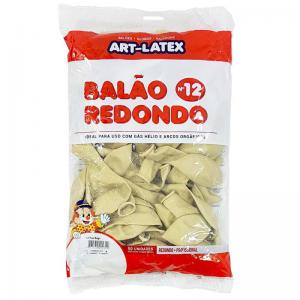 Balao Liso N.12 Redondo Linha Profissional Bege com 50 Unidades - Art-Latex