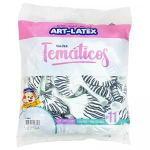 Balao Liso N.11 Redondo Linha Profissional Temáticos Zebra com 25 Unidades - Art-Latex