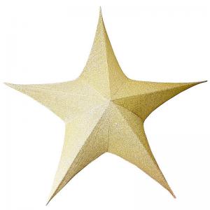 Estrela Tecido C/Armacao Dourado Gigante 180Cm - Rei dos Armarinhos