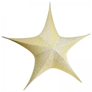 Estrela Tecido C/Armacao Dourado Gigante 150Cm - Rei dos Armarinhos