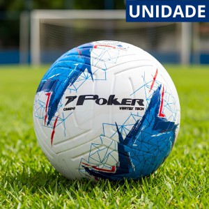 Bola Futebol Campo Poker Vertex Tech Branca C/Azul N5