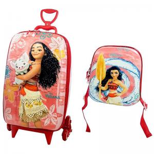 Mochila com Rodinha Princesa Moana E.v.a com Lancheira - Diplomata