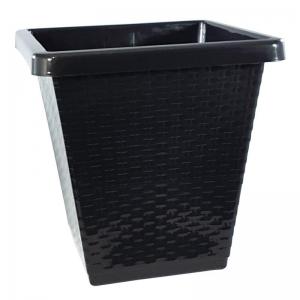 Vaso Quadrado Rattan Preto N°40 30Cm 3 Litros - Pratic